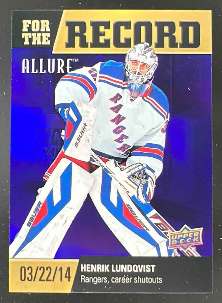 2019-20 Upper Deck Allure For The Record Purple #FR-6 Henrik Lundqvist /10