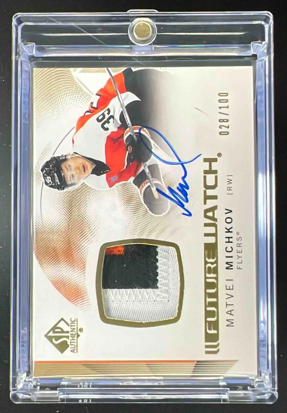 2024 SP Authentic Future Watch Limited Auto Patch #185 Matvei Michkov Auto /100