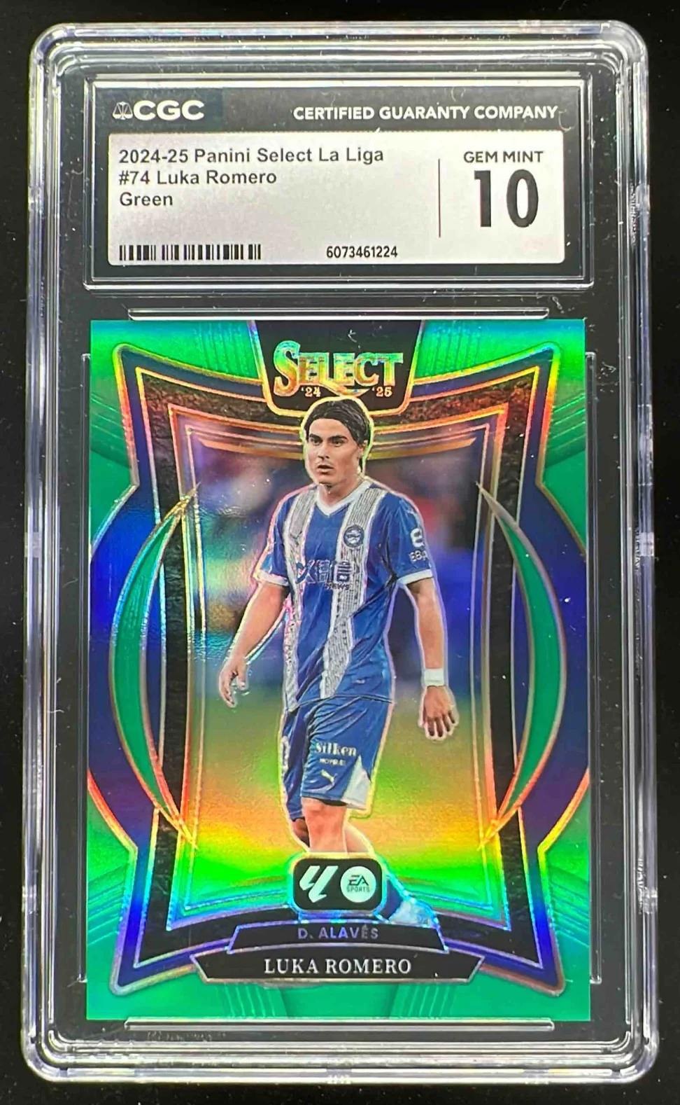 2024 Panini Select La Liga Green Prizm #74 Luka Romero Terrace /5 CGC 10