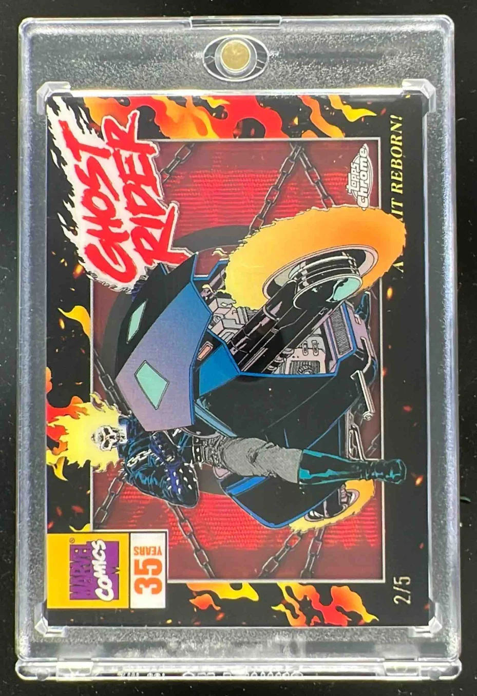2025 Topps Chrome Marvel Ghost Rider Shadowbox Red Wave #GR-1 Ghost Rider /5