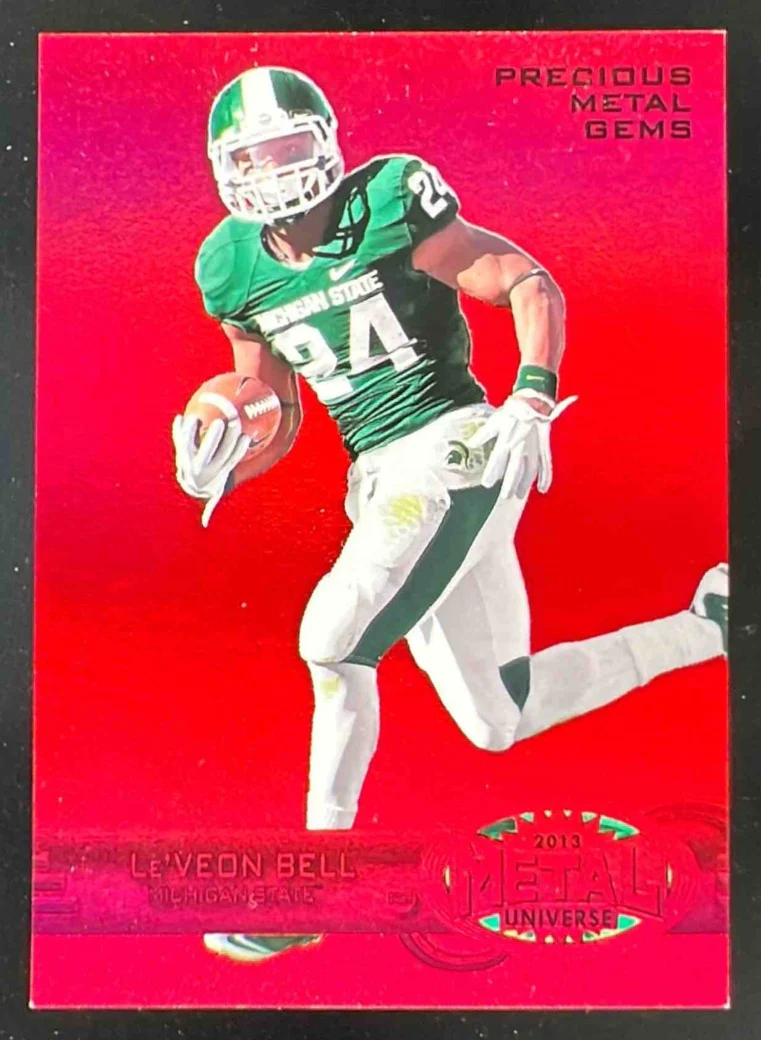 2013 Fleer Retro Metal Universe Precious Metal Gems Red Le Veon Bell RC /100