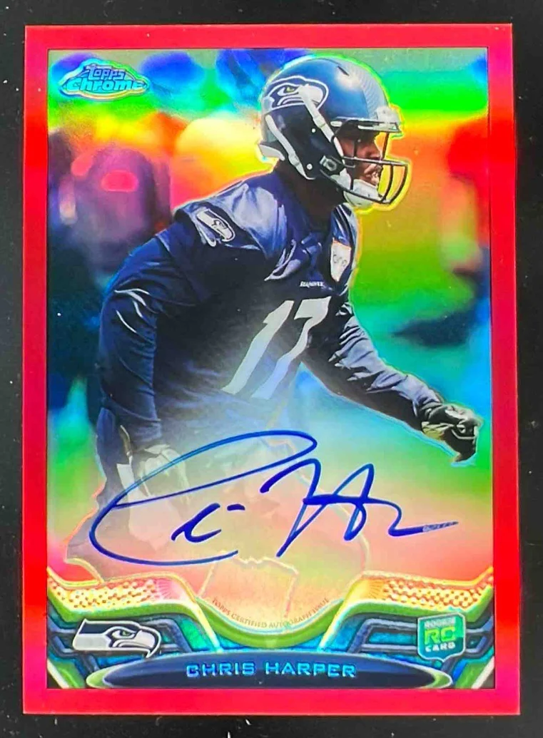 2013 Topps Chrome Rookie Autographs Red Refractors #10 Chris Harper RC Auto /5