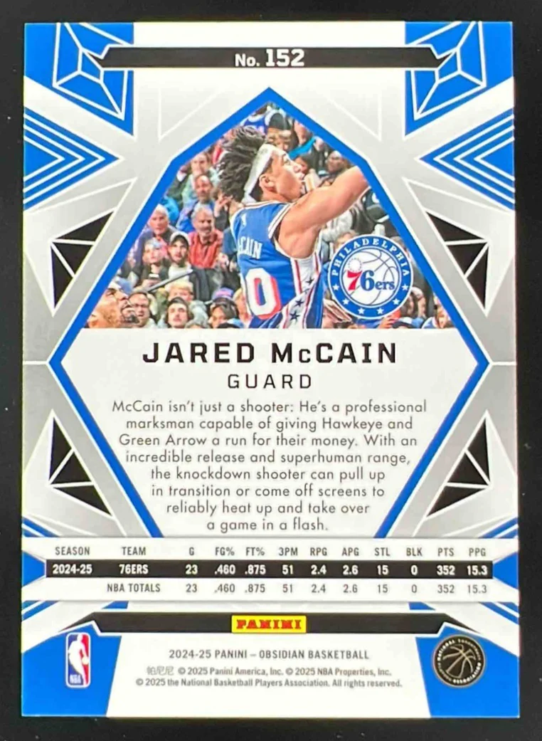 2024-25 Panini Obsidian Electric Etch Caldera #152 Jared McCain RC - Image 2