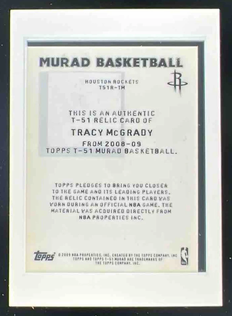 2008-09 Topps T-51 Murad Relics #T51R-TM Tracy McGrady - Image 2