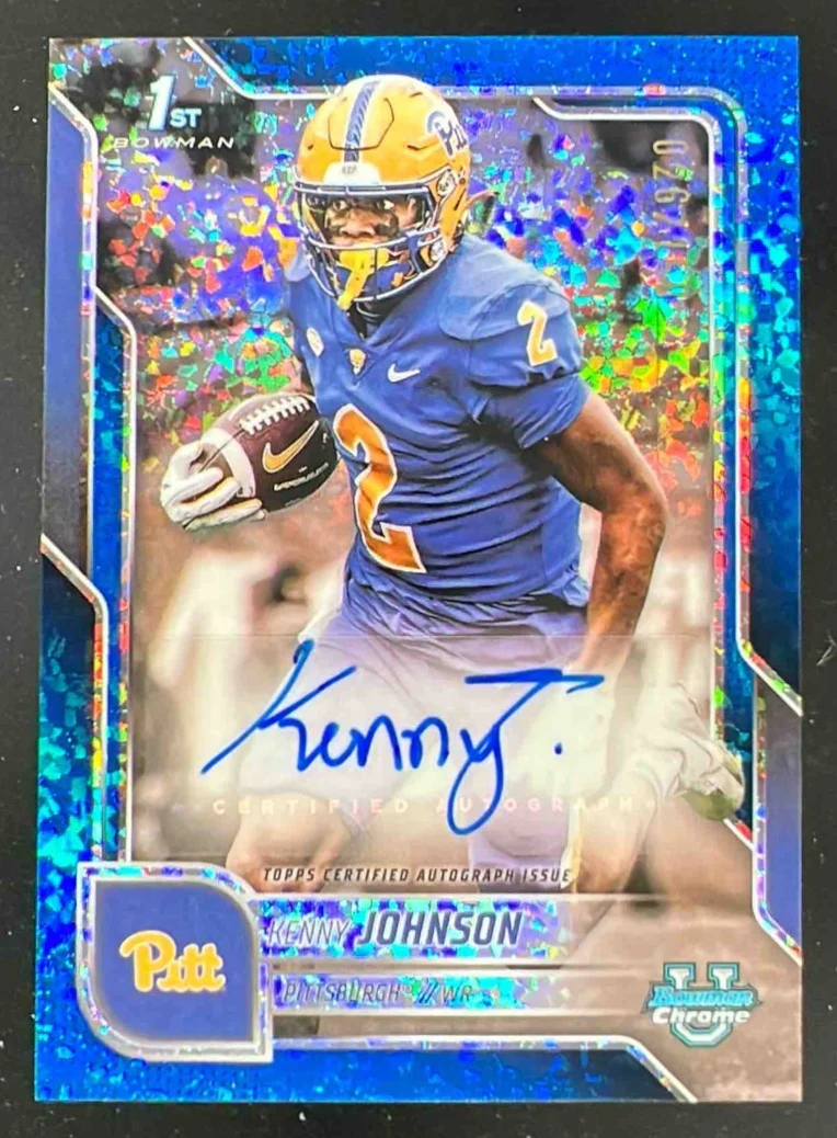 2025 Bowman Chrome University Blue Mini-Diamond #BCA-KJO Kenny Johnson Auto /150