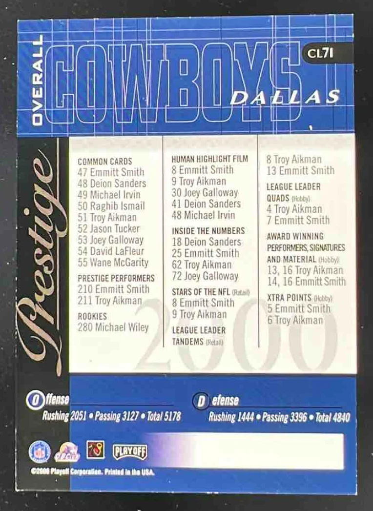 2000 Playoff Prestige Team Checklists #CL71 Joey Galloway Autograph Auto - Image 2
