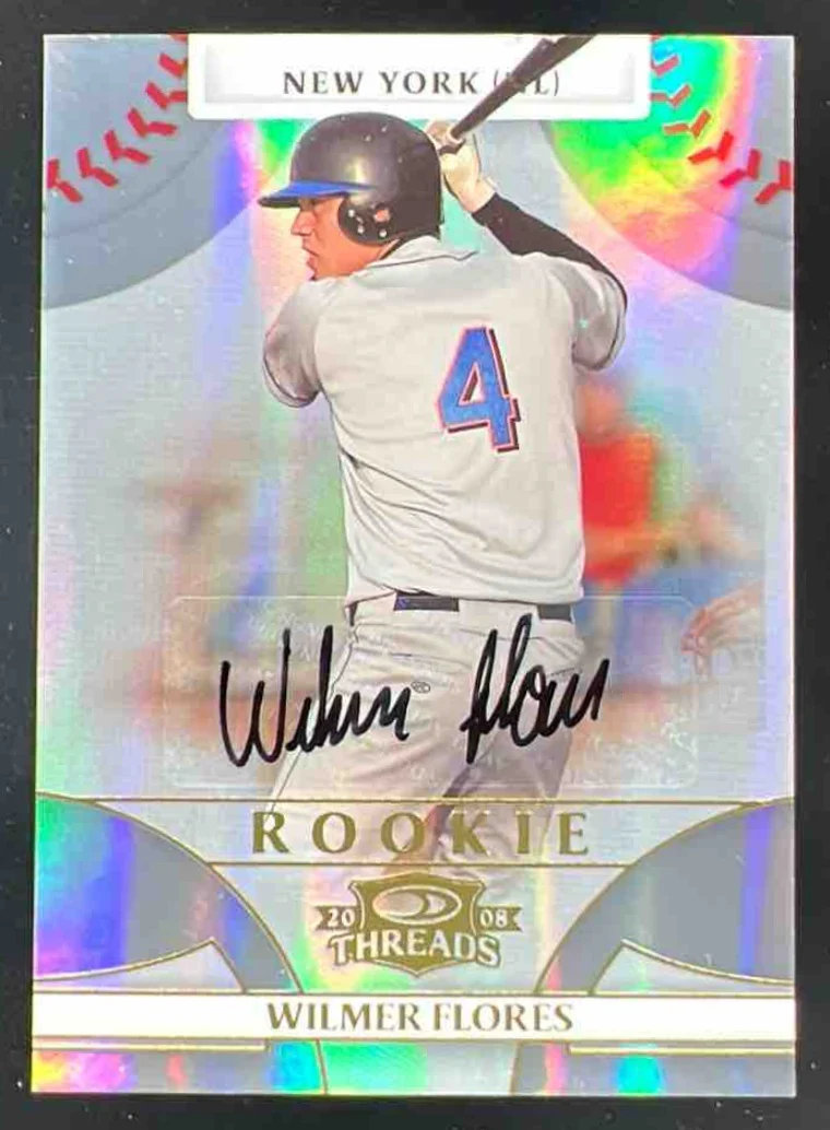 2008 Donruss Threads Signatures Gold #145 Wilmer Flores RC Auto /25