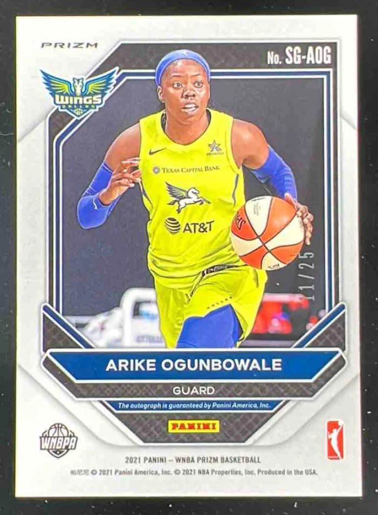 2021-22 Panini Prizm WNBA Signatures Mojo #SG-AOG Arike Ogunbowale Auto /25 - Image 2