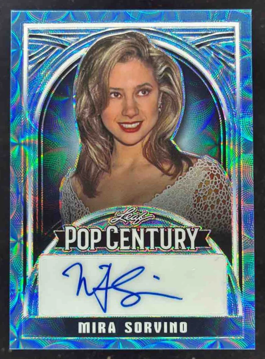 2024 Leaf Metal Pop Century Kaleidoscope Platinum Blue Mira Sorvino Auto /9