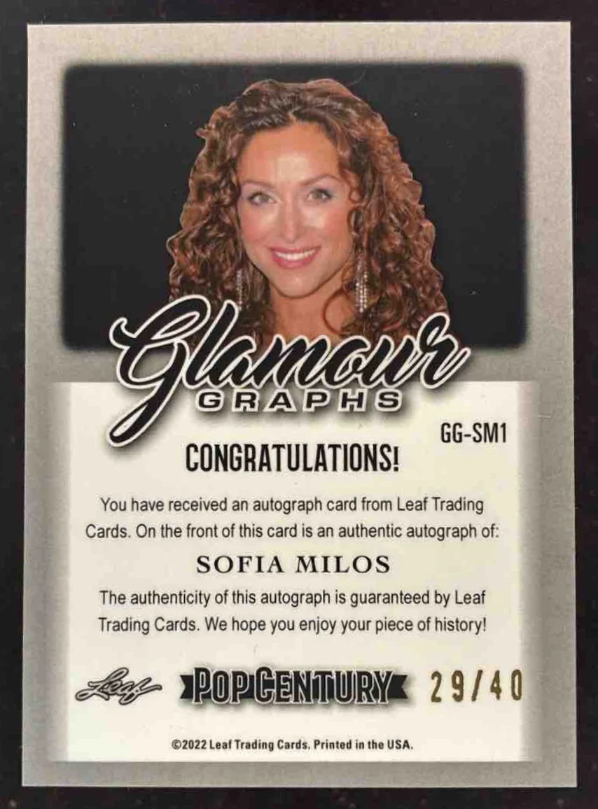 2022 Leaf Metal Pop Century Glamour Graphs Crystal Silver Sofia Milos Auto /40 - Image 2